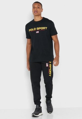 Schwarze Jogginghose mit Ralph Lauren-Logo für Herren