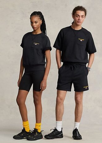 Schwarze Kurzarm-Sweatshirts von Ralph Lauren Polo Sport für Damen