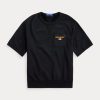 Schwarze Kurzarm-Sweatshirts von Ralph Lauren Polo Sport für Damen Schwarze Kurzarm-Sweatshirts von Ralph Lauren Polo Sport für Damen