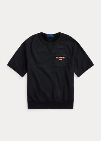 Schwarze Kurzarm-Sweatshirts von Ralph Lauren Polo Sport für Damen