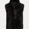 Schwarze Lammfellweste von Ralph Lauren für Damen Schwarze Lammfellweste von Ralph Lauren für Damen