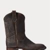 Schwarze Lederstiefel von Ralph Lauren für Herren Schwarze Lederstiefel von Ralph Lauren für Herren