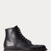 Schwarze Lederstiefel von Ralph Lauren für Herren Schwarze Lederstiefel von Ralph Lauren für Herren
