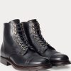 Schwarze Lederstiefel von Ralph Lauren für Herren Schwarze Lederstiefel von Ralph Lauren für Herren