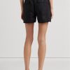 Schwarze Leinenshorts mit Gürtel von Ralph Lauren für Damen