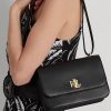Schwarze mittelgroße Schultertaschen aus Leder von Ralph Lauren für Damen Schwarze mittelgroße Schultertaschen aus Leder von Ralph Lauren für Damen