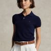Schwarze Poloshirts aus Kaschmir im Slim Fit von Ralph Lauren für Damen Schwarze Poloshirts aus Kaschmir im Slim Fit von Ralph Lauren für Damen
