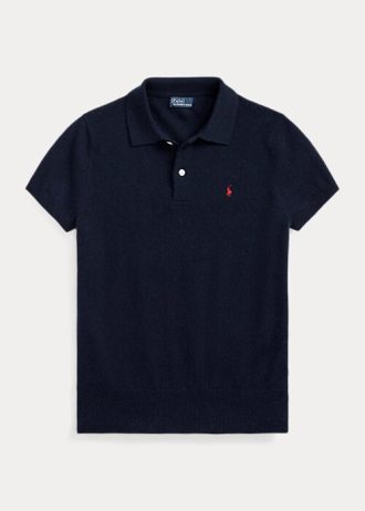 Schwarze Poloshirts aus Kaschmir im Slim Fit von Ralph Lauren für Damen