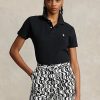Schwarze Poloshirts aus Mesh im Classic Fit von Ralph Lauren für Damen Schwarze Poloshirts aus Mesh im Classic Fit von Ralph Lauren für Damen