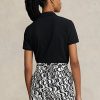 Schwarze Poloshirts aus Mesh im Classic Fit von Ralph Lauren für Damen Schwarze Poloshirts aus Mesh im Classic Fit von Ralph Lauren für Damen
