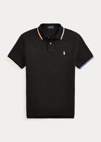 Schwarze Poloshirts aus Mesh im Classic Fit von Ralph Lauren für Herren Schwarze Poloshirts aus Mesh im Classic Fit von Ralph Lauren für Herren