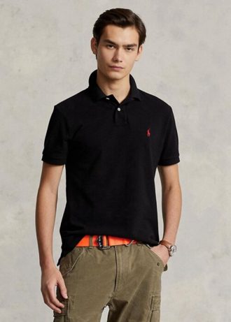 Schwarze Poloshirts aus Mesh im Slim Fit von Ralph Lauren für Herren