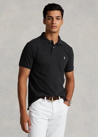 Schwarze Poloshirts aus Mesh im Slim Fit von Ralph Lauren für Herren