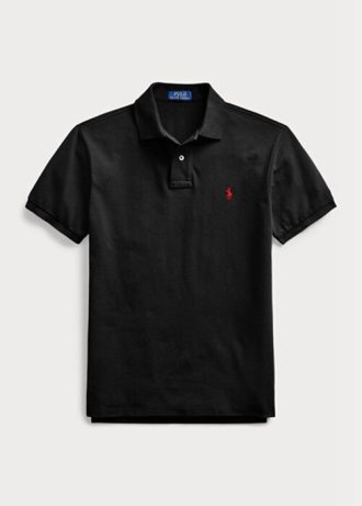 Schwarze Poloshirts aus Mesh im Slim Fit von Ralph Lauren für Herren