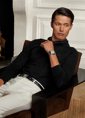Schwarze Poloshirts aus Piqué im Slim Fit von Ralph Lauren für Herren