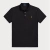 Schwarze Poloshirts aus weicher Baumwolle im Custom Slim Fit von Ralph Lauren für Herren Schwarze Poloshirts aus weicher Baumwolle im Custom Slim Fit von Ralph Lauren für Herren