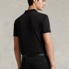 Schwarze Poloshirts aus weicher Baumwolle im Custom Slim Fit von Ralph Lauren für Herren Schwarze Poloshirts aus weicher Baumwolle im Custom Slim Fit von Ralph Lauren für Herren
