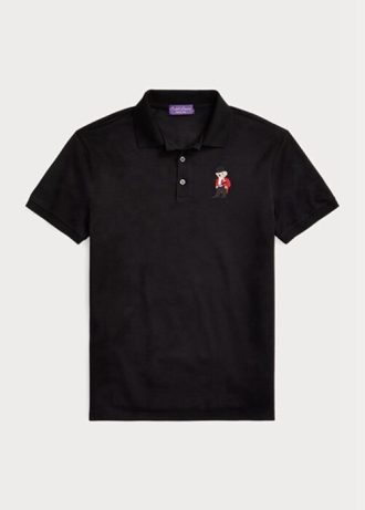 Schwarze Poloshirts mit Bären-Print für Herren von Ralph Lauren