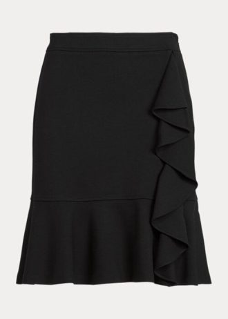 Schwarze Ponte-Röcke mit Rüschenbesatz für Damen von Ralph Lauren