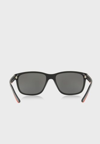 Schwarze quadratische Sonnenbrille Ralph Lauren 57326G für Herren