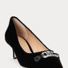 Schwarze Ralph Lauren Amory Samt-Pumps für Damen