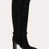 Schwarze Ralph Lauren Aubri Wildlederstiefel für Damen Schwarze Ralph Lauren Aubri Wildlederstiefel für Damen