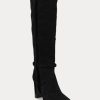 Schwarze Ralph Lauren Aubri Wildlederstiefel für Damen Schwarze Ralph Lauren Aubri Wildlederstiefel für Damen