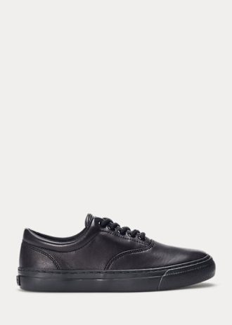 Schwarze Ralph Lauren Bryn Leder-Sneakers für Damen Schwarze Ralph Lauren Bryn Leder-Sneakers für Damen