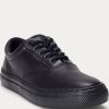 Schwarze Ralph Lauren Bryn Leder-Sneakers für Damen Schwarze Ralph Lauren Bryn Leder-Sneakers für Damen