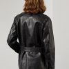 Schwarze Ralph Lauren Cadena Motorradjacken aus Kalbsleder für Damen Schwarze Ralph Lauren Cadena Motorradjacken aus Kalbsleder für Damen