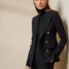 Schwarze Ralph Lauren Camden-Jacken aus Wollmischung für Damen Schwarze Ralph Lauren Camden-Jacken aus Wollmischung für Damen