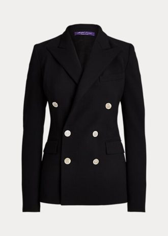 Schwarze Ralph Lauren Camden-Jacken aus Wollmischung für Damen