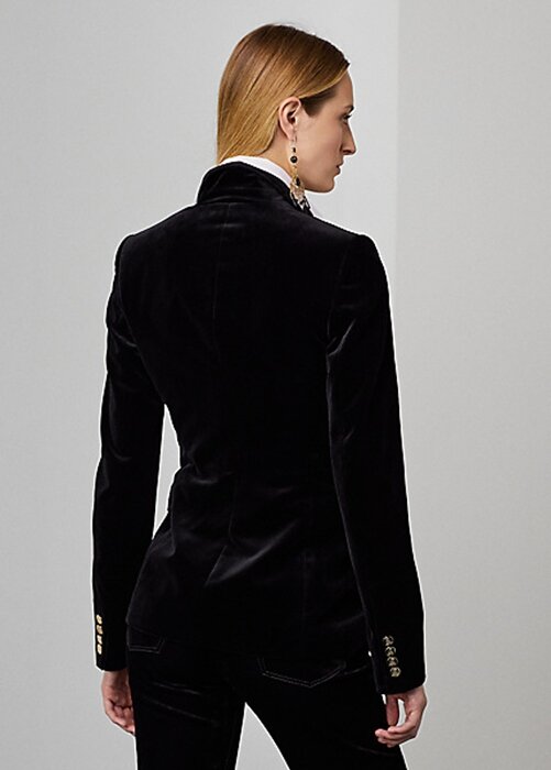 Schwarze Ralph Lauren Camden Samtjacken für Damen Schwarze Ralph Lauren Camden Samtjacken für Damen