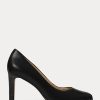 Schwarze Ralph Lauren Camila Heels aus brüniertem Leder für Damen Schwarze Ralph Lauren Camila Heels aus brüniertem Leder für Damen