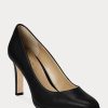 Schwarze Ralph Lauren Camila Heels aus brüniertem Leder für Damen Schwarze Ralph Lauren Camila Heels aus brüniertem Leder für Damen
