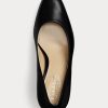 Schwarze Ralph Lauren Camila Heels aus brüniertem Leder für Damen Schwarze Ralph Lauren Camila Heels aus brüniertem Leder für Damen