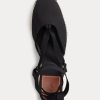 Schwarze Ralph Lauren Canvas-Espadrilles mit Keilabsatz für Damen