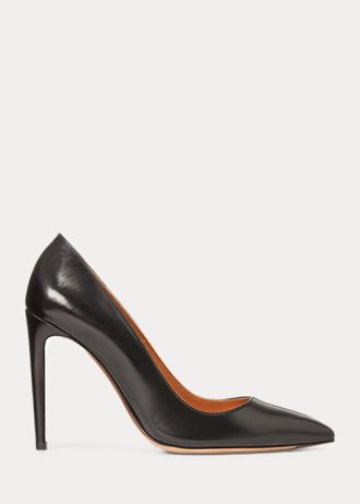 Schwarze Ralph Lauren Celia Pumps aus Kalbsleder für Damen