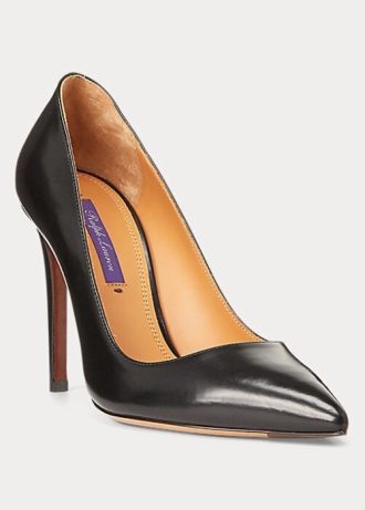 Schwarze Ralph Lauren Celia Pumps aus Kalbsleder für Damen