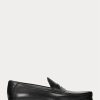 Schwarze Ralph Lauren Chalmers Pennyloafer aus brüniertem Kalbsleder für Herren Schwarze Ralph Lauren Chalmers Pennyloafer aus brüniertem Kalbsleder für Herren