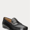 Schwarze Ralph Lauren Chalmers Pennyloafer aus brüniertem Kalbsleder für Herren Schwarze Ralph Lauren Chalmers Pennyloafer aus brüniertem Kalbsleder für Herren
