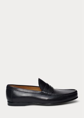 Schwarze Ralph Lauren Chalmers Pennyloafer aus Kalbsleder für Herren