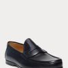 Schwarze Ralph Lauren Chalmers Pennyloafer aus Kalbsleder für Herren Schwarze Ralph Lauren Chalmers Pennyloafer aus Kalbsleder für Herren