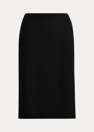 Schwarze Ralph Lauren Cindy Stretch-Wollkreppröcke für Damen