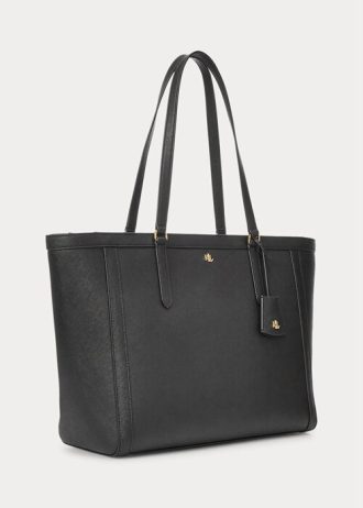 Schwarze Ralph Lauren Crosshatch Leder Große Clare Tragetaschen für Damen
