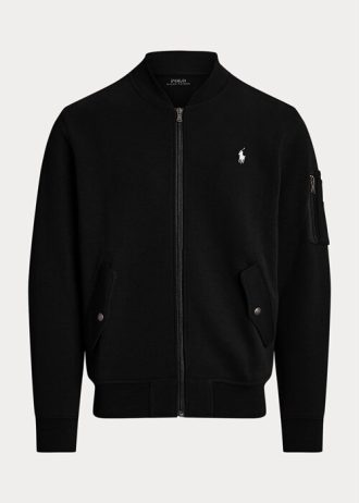 Schwarze Ralph Lauren Doppelstrick-Bomberjacken für Herren