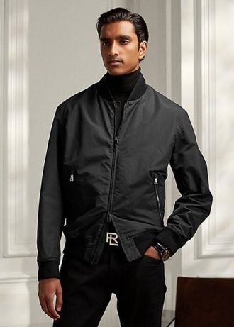 Schwarze Ralph Lauren Drayton Bomberjacke aus Baumwollmischung für Herren Schwarze Ralph Lauren Drayton Bomberjacke aus Baumwollmischung für Herren