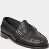 Schwarze Ralph Lauren Edric Pennyloafer aus Leder für Herren Schwarze Ralph Lauren Edric Pennyloafer aus Leder für Herren