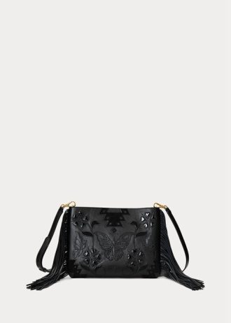 Schwarze Ralph Lauren Elaina Umhängetaschen aus Leder für Damen