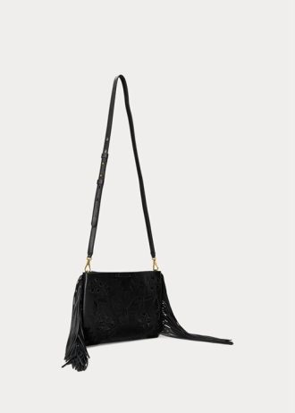 Schwarze Ralph Lauren Elaina Umhängetaschen aus Leder für Damen